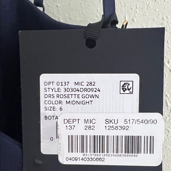 Muse by Marchesa Stretch Mikado 3D Rosette Running Side Ruffle Maxi Dress - Picture 4 of 10